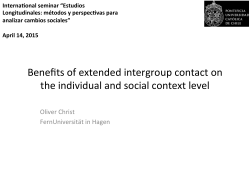 Benefits of extended intergroup contact on the individual