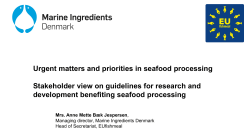 Urgent matters and priorities in seafood processing