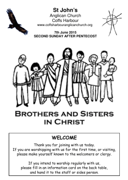 Bulletin 7 June 2015 - Coffs Harbour Anglican Church