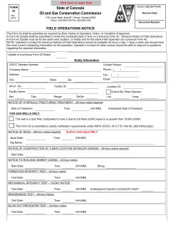 Form 42 - Colorado Oil and Gas Conservation Commission