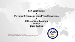 Soft Certification Participant Engagement and Task