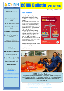 COINN Bulletin APRIL MAY 2015 - Unifying Neonatal Nurses Globally