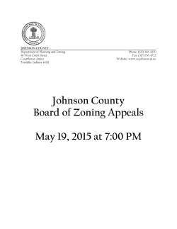 Johnson County Board of Zoning Appeals May 19, 2015 at 7:00 PM