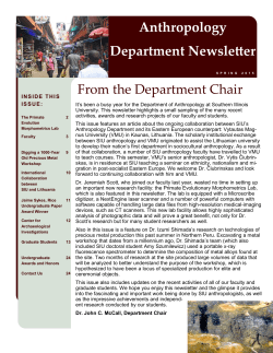 2015 Department of Anthropology Annual Newsletter