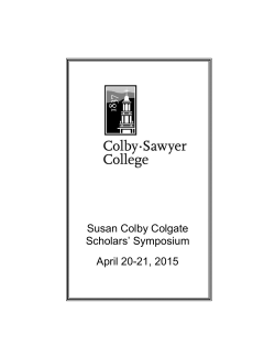 Susan Colby Colgate Scholars` Symposium April 20