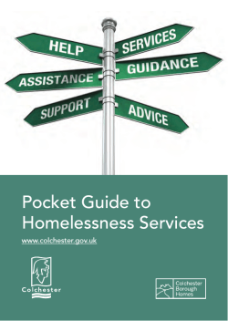 Pocket Guide To Homelessness Services