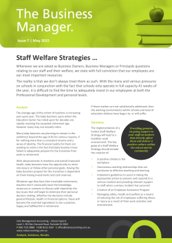 Staff Welfare Strategies â¦