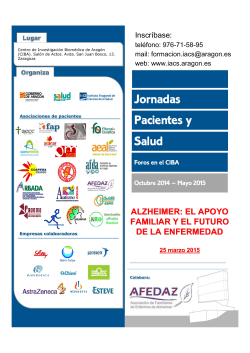 Programa Jornada Alzheimer - Instituto AragonÃ©s de Ciencias