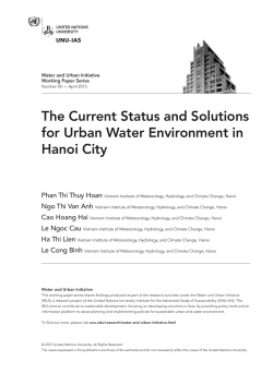 The Current Status and Solutions for Urban Water