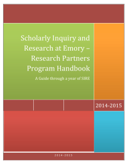 Student Researcher Handbook - Emory College