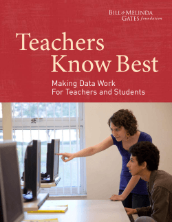 Making Data Work For Teachers and Students - College Ready