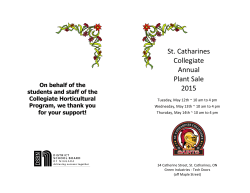 CI Plant Sale Flyer 2015 - St. Catharines Collegiate