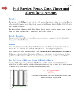 Pool Barrier, Fence, Gate, Closure and Alarm Requirements