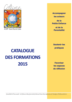 catalogue de formation 2015 - Colline