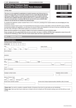 FirstChoice Employer Super Transfer of Insurance Cover Form