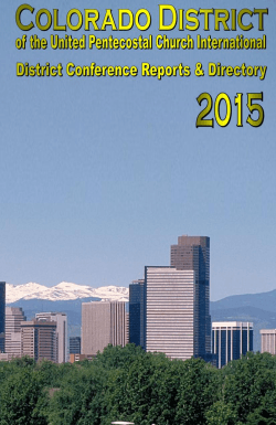 District Superintendent`s Report - Colorado District of the United