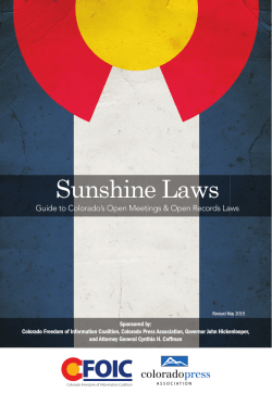 Sunshine Laws - Colorado Freedom of Information Coalition