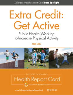 Extra Credit: Get Active - The Colorado Health Foundation