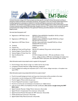 Registration in EMT-Basic Lecture $399.00 In District/$749.00 In