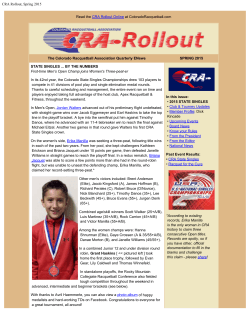 CRA Rollout, Spring 2015 - Colorado Racquetball Association
