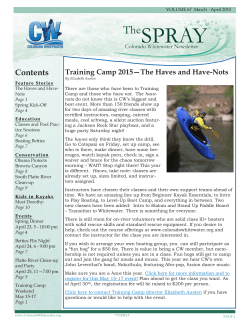 March-April 2015 Spray - The Colorado Whitewater Association