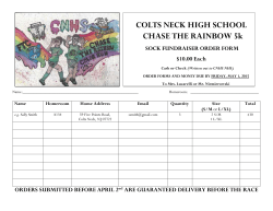COLTS NECK HIGH SCHOOL CHASE THE RAINBOW 5k SOCK