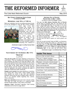 Inside This Issue - Colts Neck Reformed Church