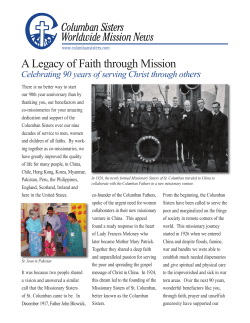 A Legacy of Faith through Mission