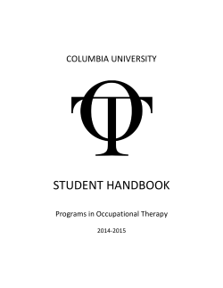 Student Handbook - Columbia University Programs in Occupational