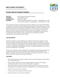 CSISS Program Assistant Job Posting