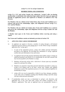 car2go N.A. LLC & car2go Canada Ltd. MEMBER TERMS AND