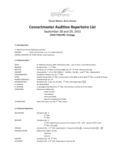 Concertmaster Audition Repertoire List