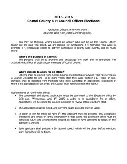 2015-2016 Comal County 4-H Council Officer Elections