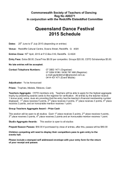 Queensland Dance Festival 2015 Schedule