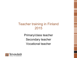 Teacher training in Finland 2015