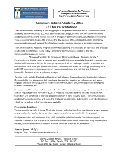 Communications Academy 2015 Call for Presentations