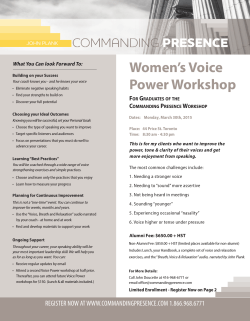 Women`s Voice Power Workshop