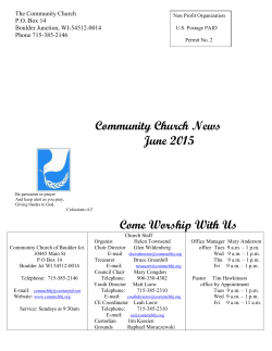 June - Community Church of Boulder Junction