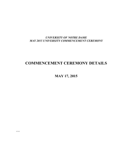 Ceremony of Details - Commencement