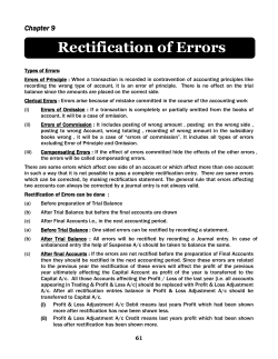 Rectification of Errors - common proficiency test