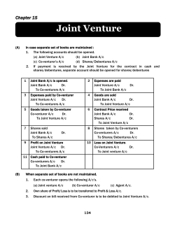 Joint Venture - common proficiency test