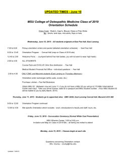 Orientation Schedule - College of Osteopathic Medicine