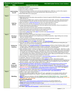 Timeline for Keeping on Track - College of Osteopathic Medicine