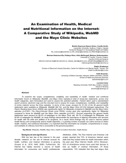 An Examination of Health, Medical and Nutritional Information on the