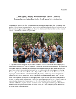COMM Aggies, Helping Animals through Service Learning: