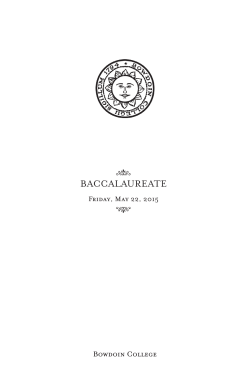 BACCALAUREATE - Bowdoin College