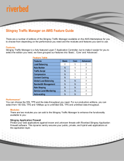 Stingray Traffic Manager on AWS Feature Guide