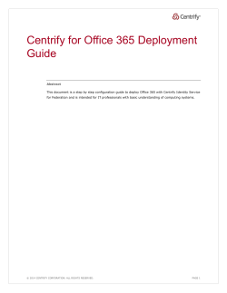 Centrify for Office 365 Deployment Guide