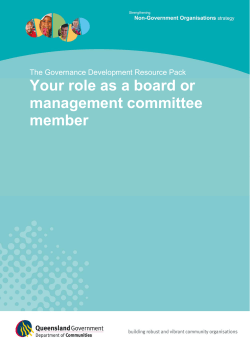 Your role as a board or management committee