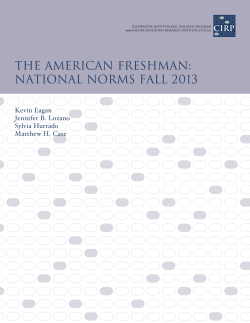 The American Freshman: National Norms Fall 2013